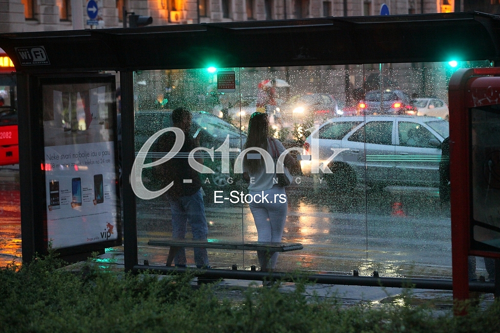 Bad weather,rain and thunders in Belgrade