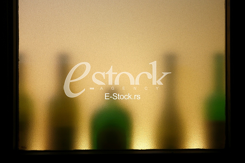 Composition with bottles of assorted alcoholic products 