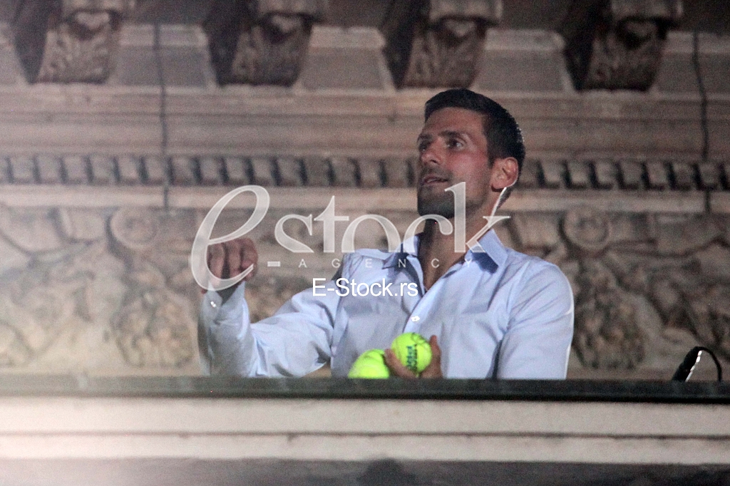 Novak Djokovic na terasi Skupstine grada