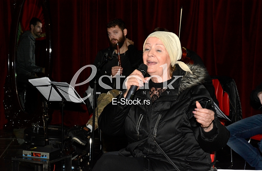  singer Lepa Lukic at the rehearsal for the concert, Grand Productions studio 7