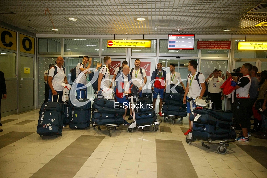 Serbia,Belgrade 23.08.2016. Serbian olimpic team on airport Nikola Tesla 
