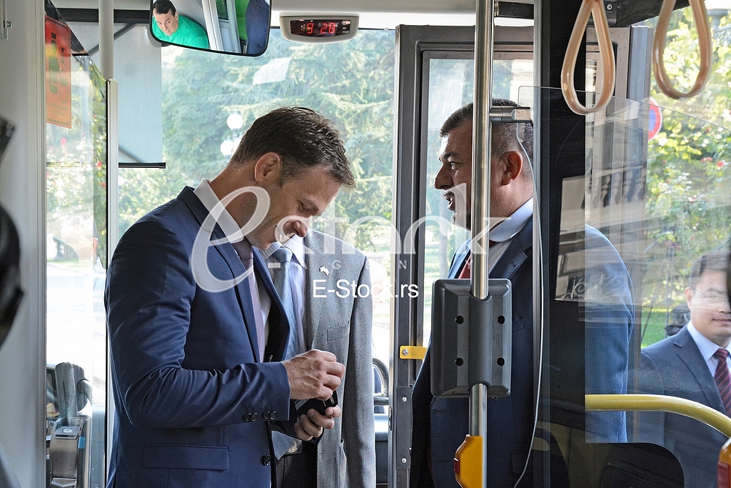 Presentation of city electro buses, major Sinisa Mali and Chinese Ambassador