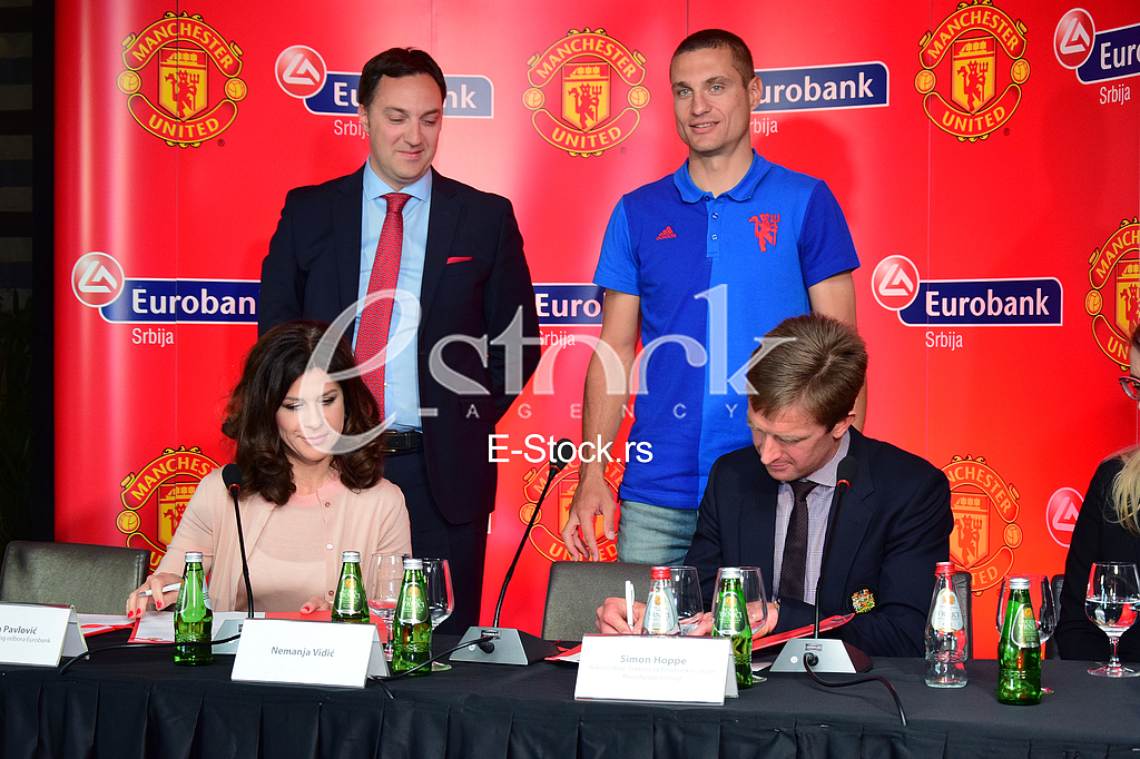 press conference at the restaurant Novak, The extension of cooperation between Eurobank Serbia and Manchester United FC, Nemanja Vidic