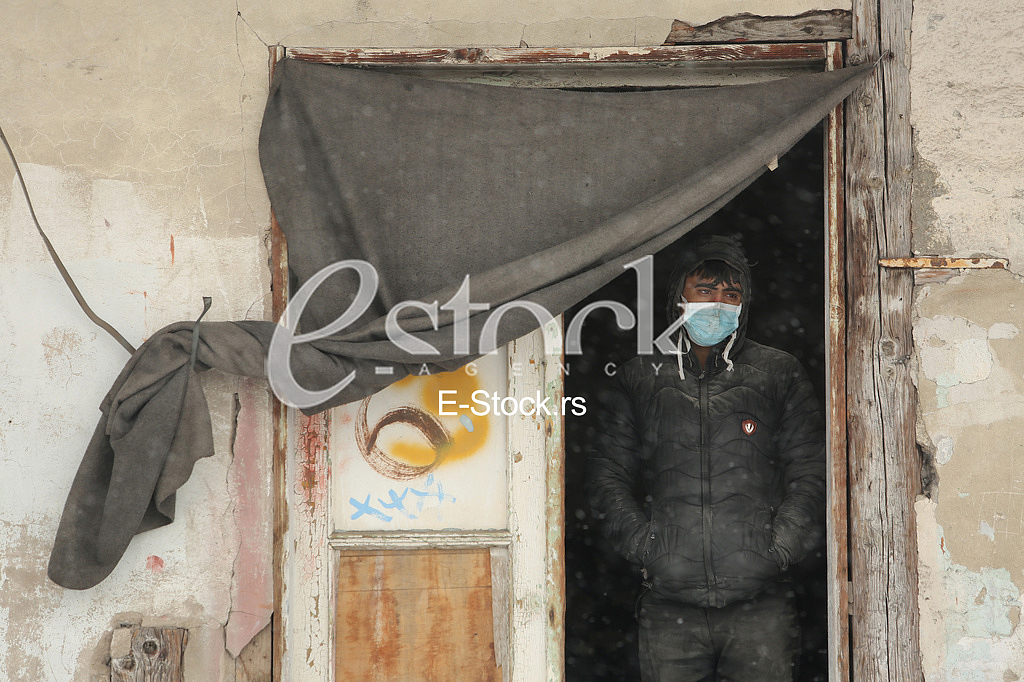 Migrants in Belgrade during winter