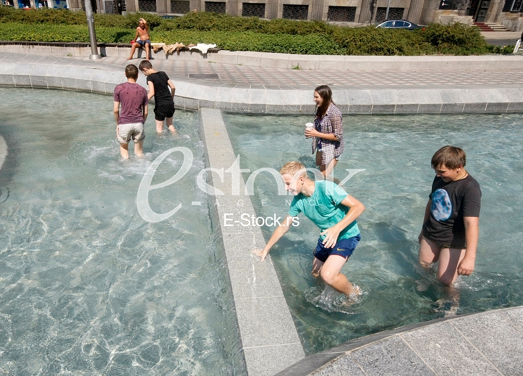 Fountain swimming
