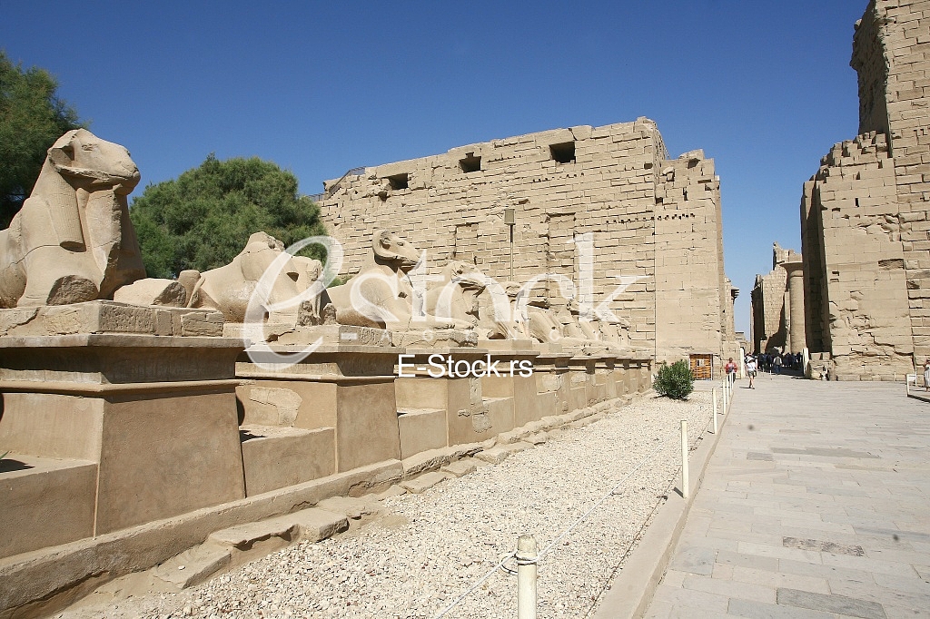 Ancient ruins of Karnak temple in Egypt in the summer