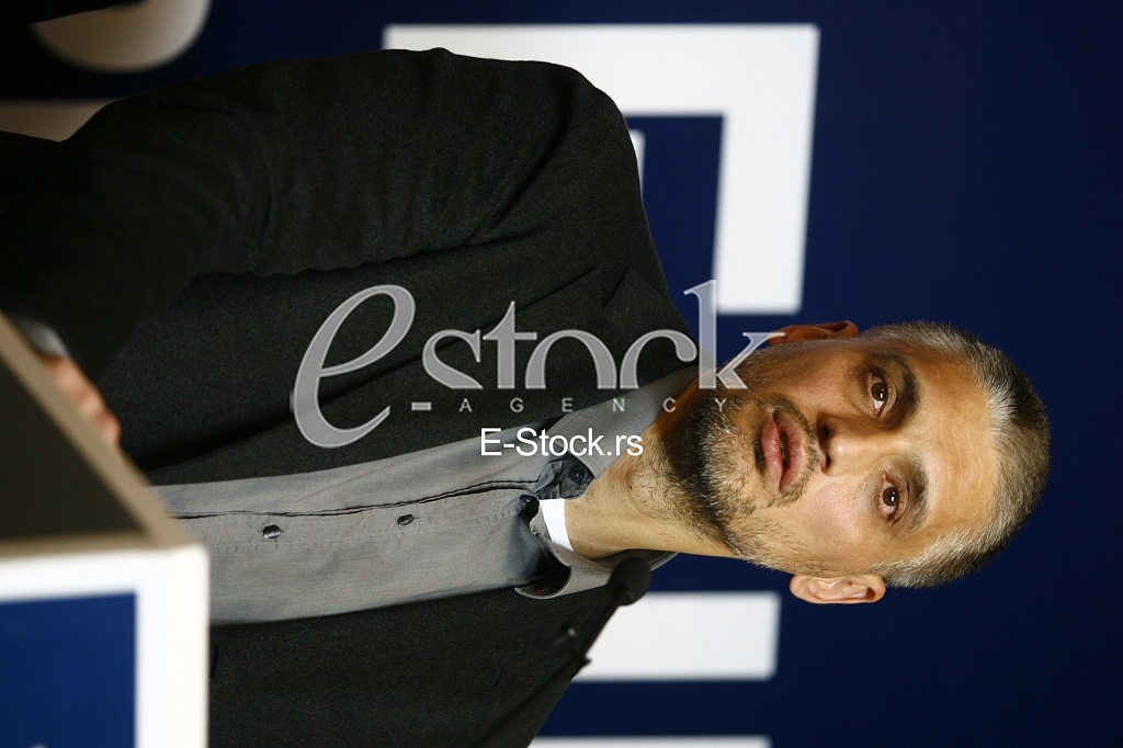 Cedomir Jovanovic speaks to the press