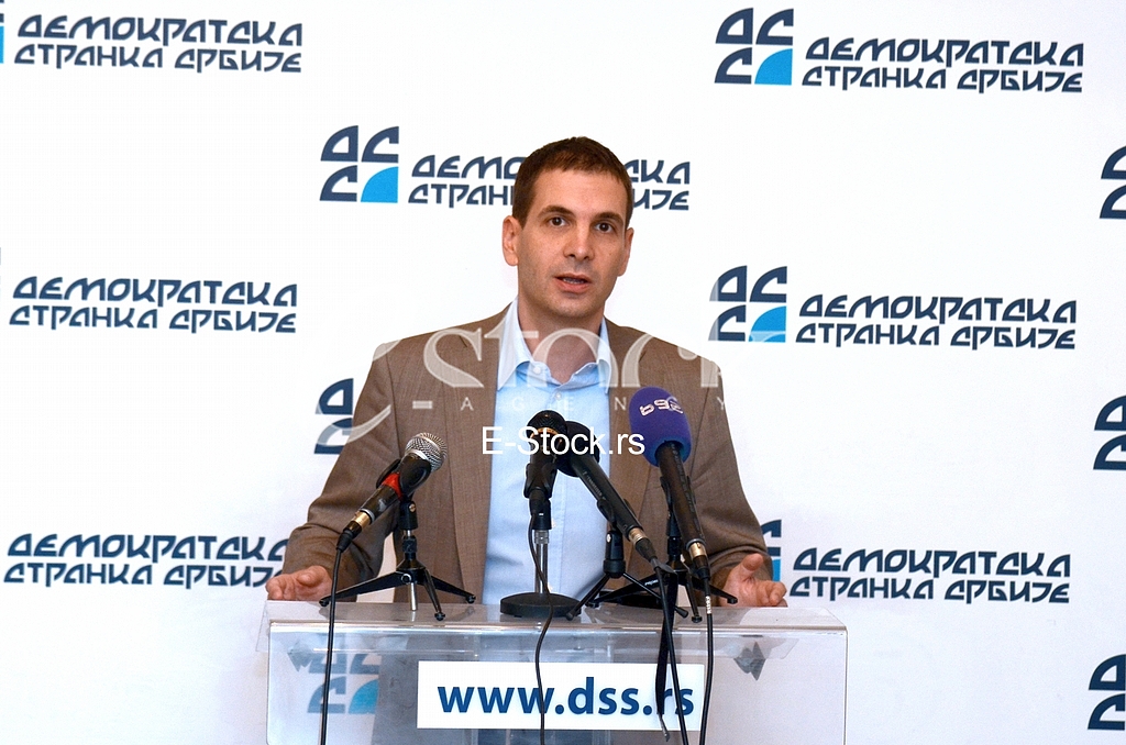 Press conference in Democratic Party of Serbia