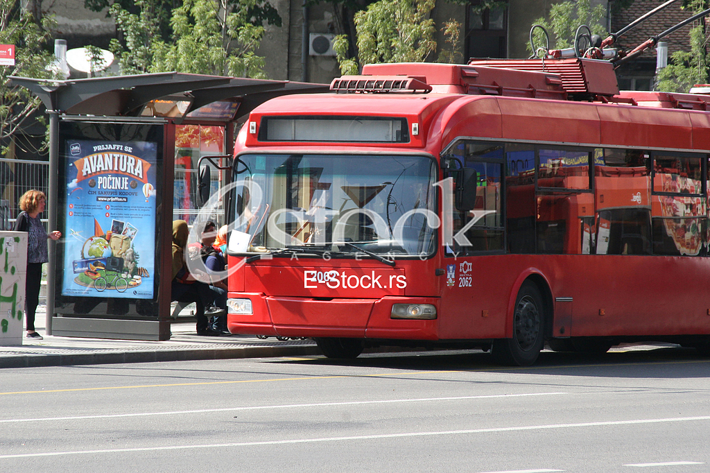 Trolleybus at the Station, Slavija