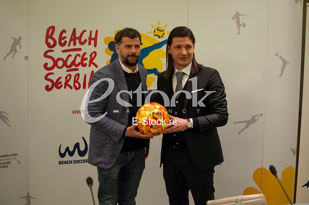 Beach soccer Serbia press conference, Milos Pantelic, Mateja Kezman