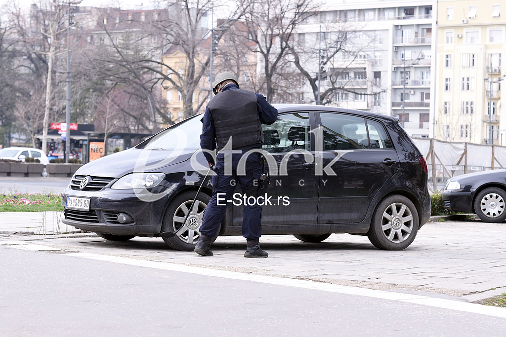 Bomb in front of the assembly.