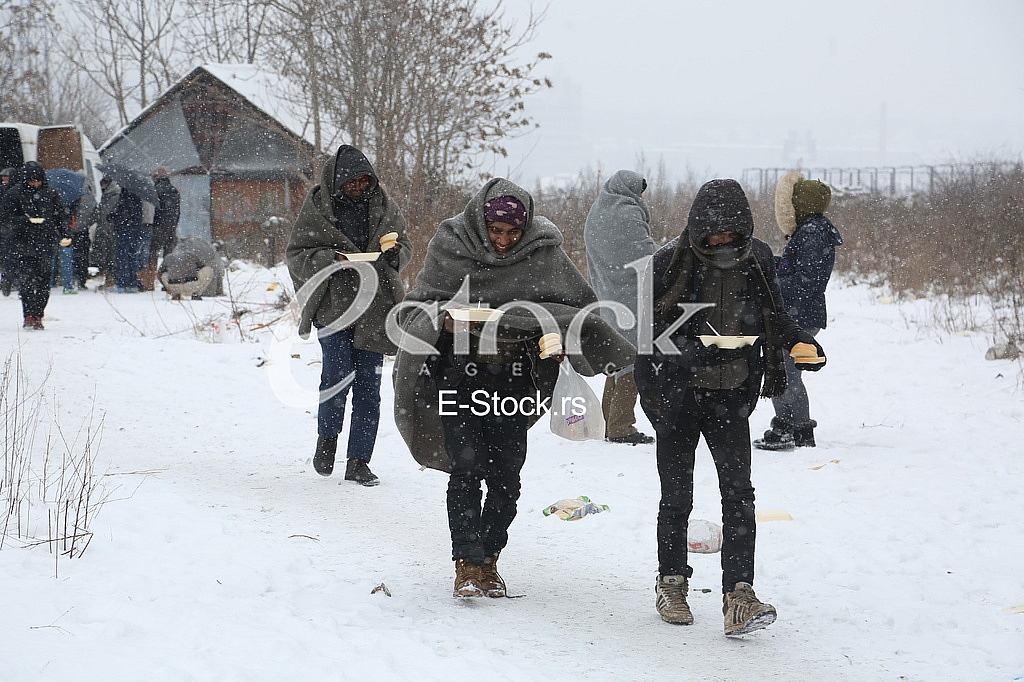 Migrants in Belgrade during winter Migrants in Belgrade during winter