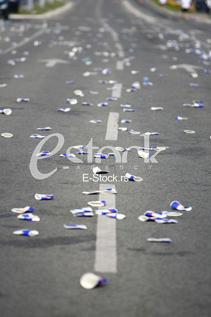 Garbage on the streets after athletic race