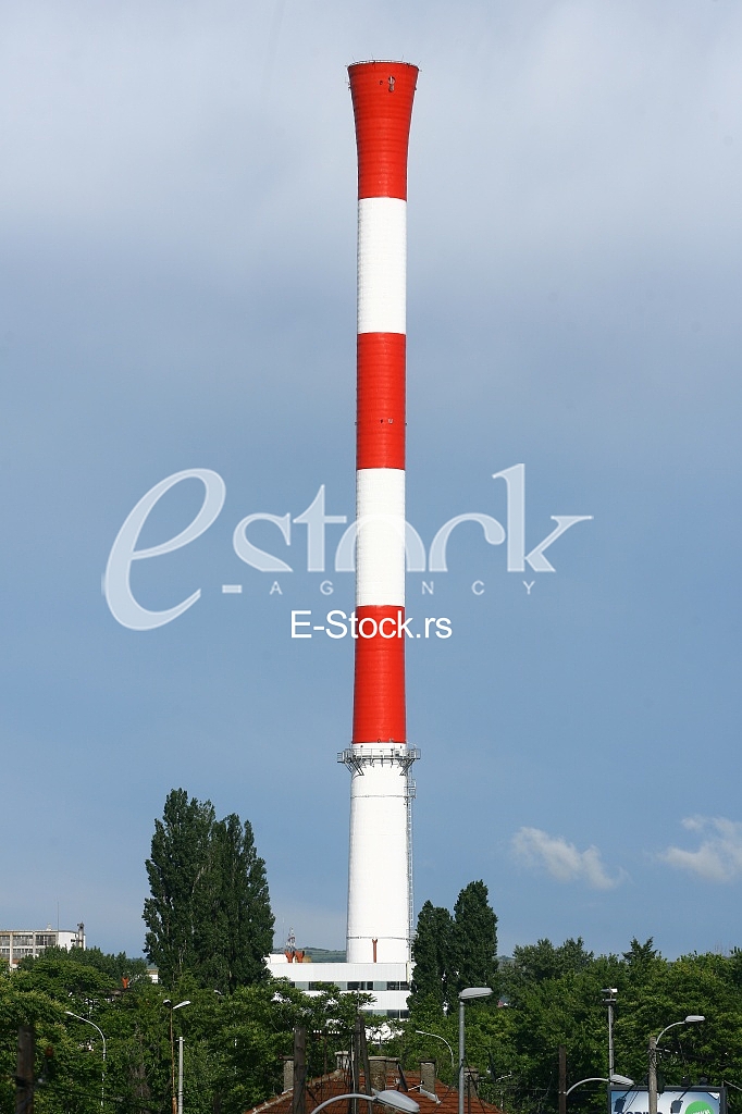 the pipes of heat station in the summer