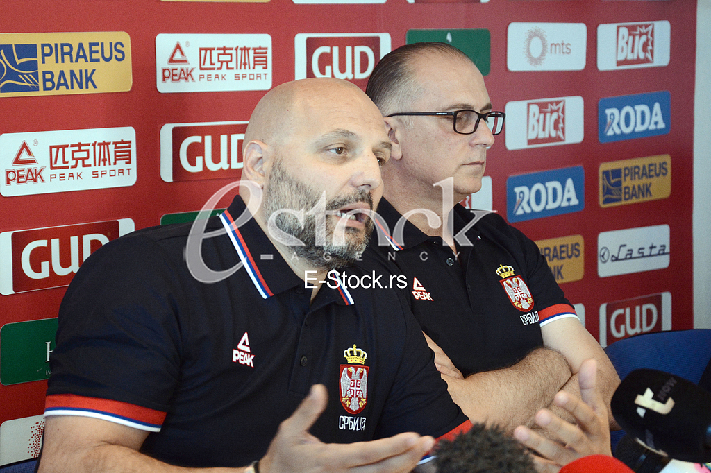 Aleksandar Djordjevic selector and coach of basketball team of Serbia at a press conference at the Basketball Federation of Serbia, Belgrade
