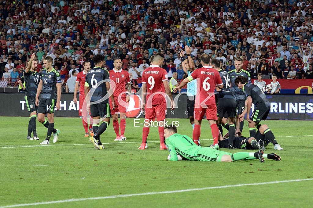  Serbia-Wales, football match.
