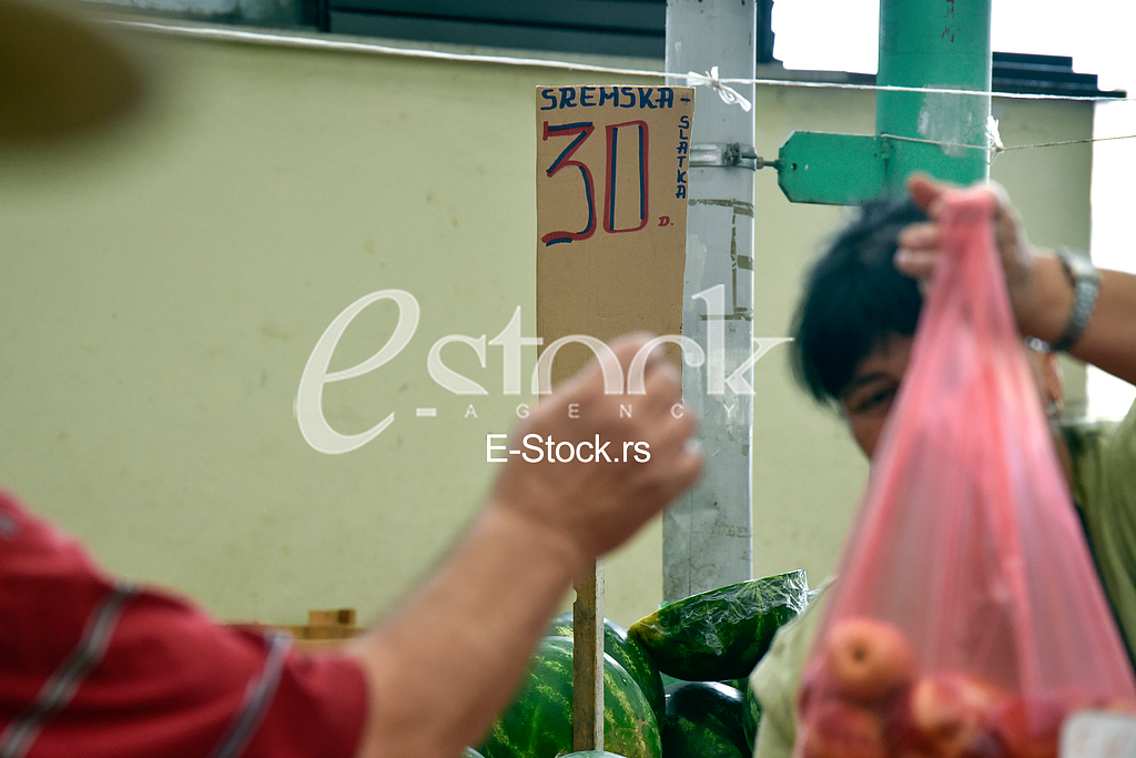 Watermelon on the market.



