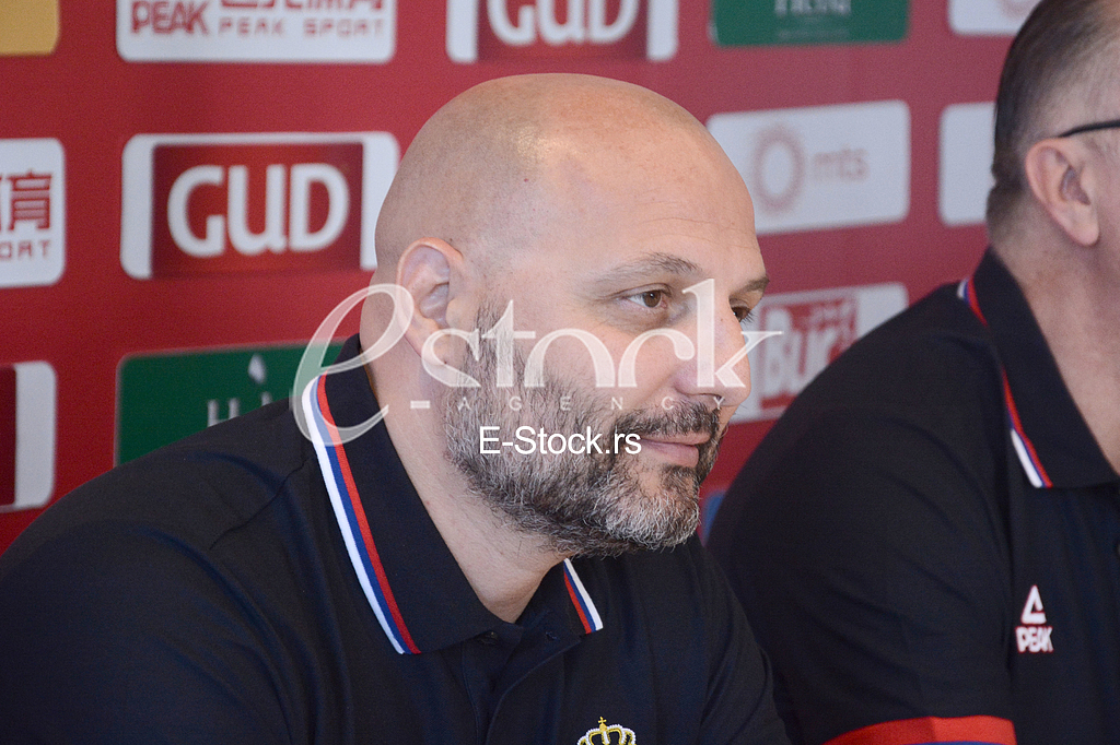 Aleksandar Djordjevic selector and coach of basketball team of Serbia at a press conference at the Basketball Federation of Serbia, Belgrade
