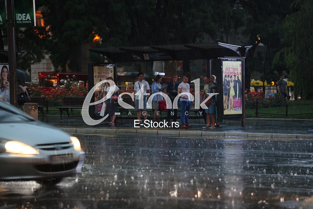 Bad weather,rain and thunders in Belgrade
