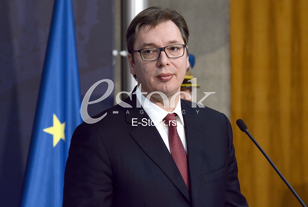 A formal reception of Prime Minister Dusan Markovic and the Serbian Prime Minister Aleksandar Vucic at the Palace of Serbia in Belgrade.
 

