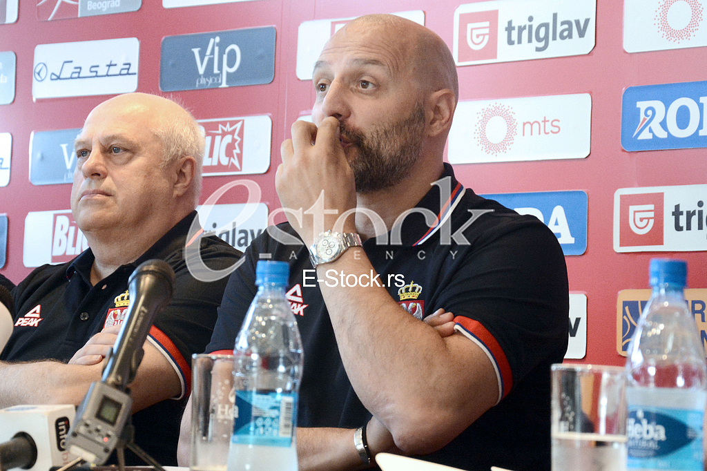 Aleksandar Djordjevic selector and coach of basketball team of Serbia at a press conference at the Basketball Federation of Serbia, Belgrade