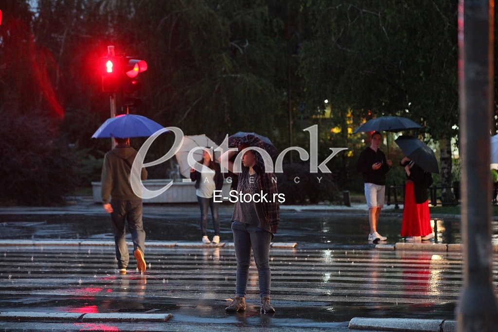 Bad weather,rain and thunders in Belgrade