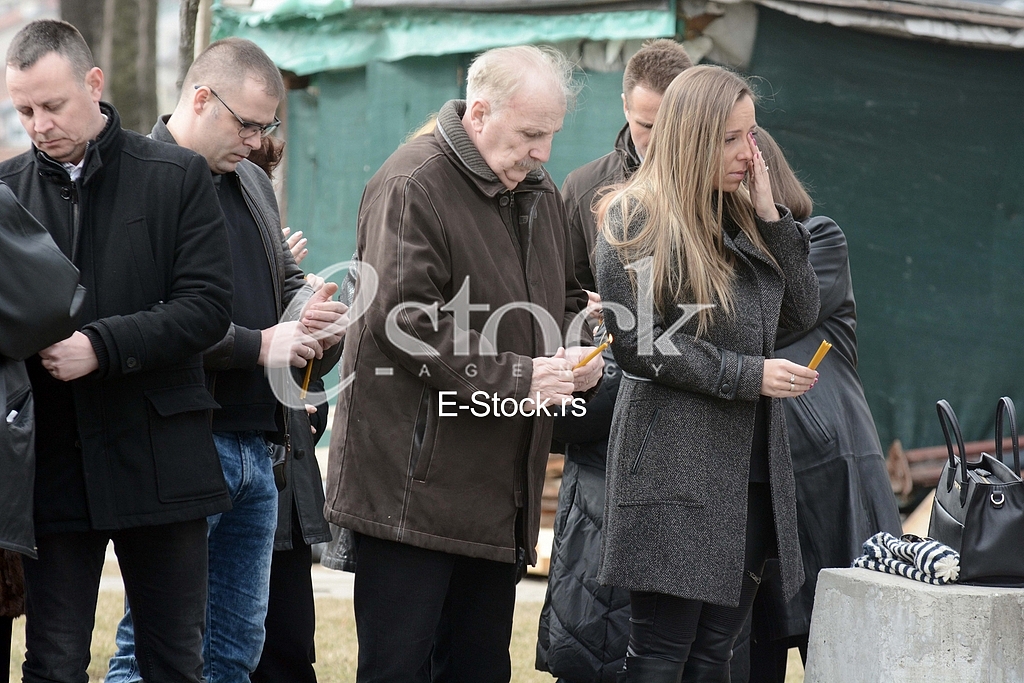 At the cemetery, giving importance to the  singer Miki Jevremovic.
