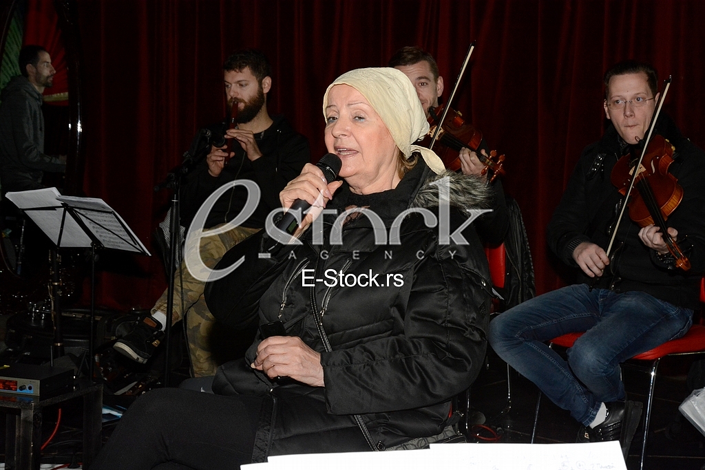  singer Lepa Lukic at the rehearsal for the concert, Grand Productions studio 7