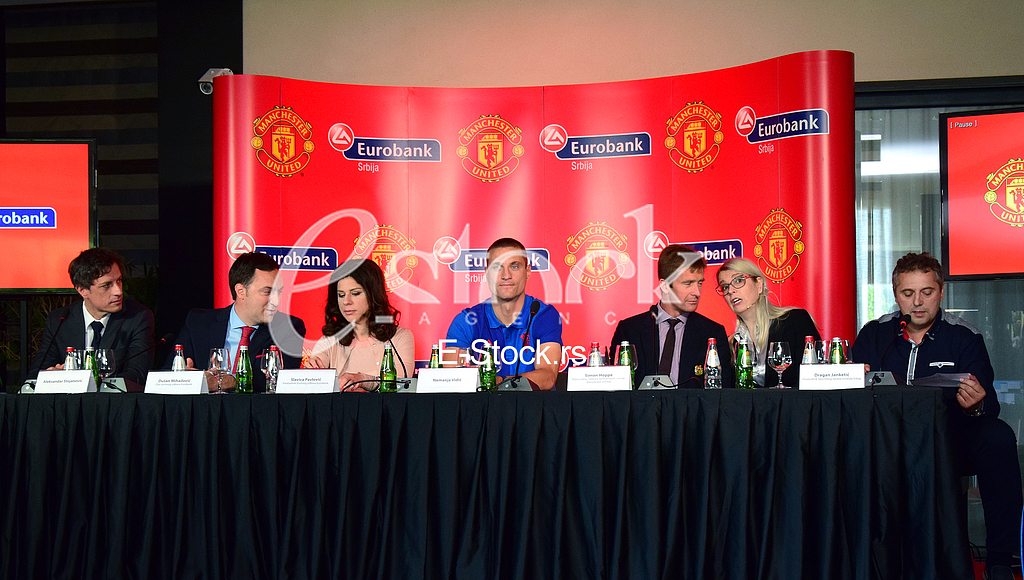 press conference at the restaurant Novak, The extension of cooperation between Eurobank Serbia and Manchester United FC, Nemanja Vidic