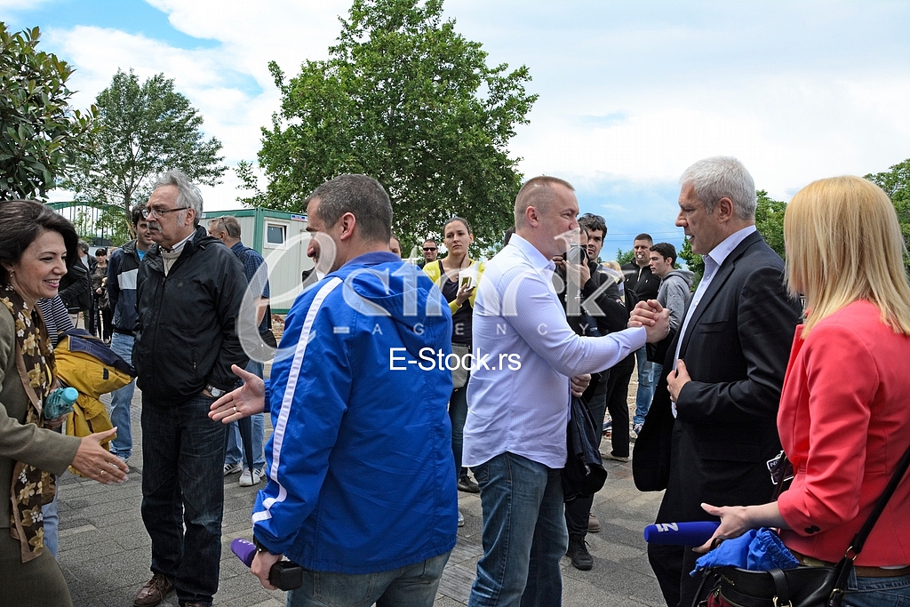 Meeting of the Democratic Party of Serbia in Hercegovacka street