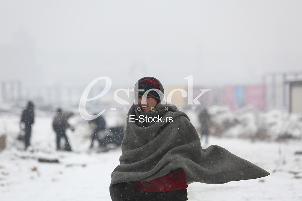 Migrants in Belgrade during winter