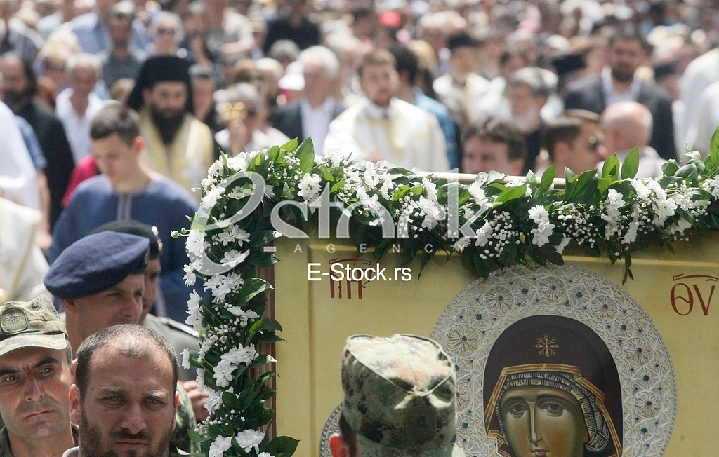Ortodox church procession Belgrade Spasovdan