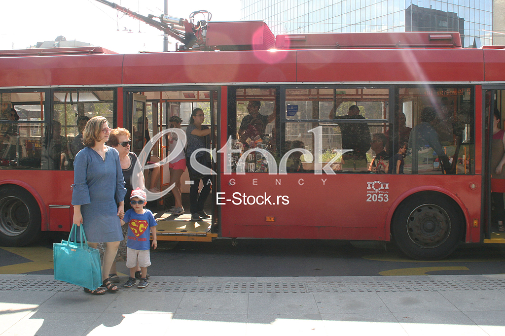 Trolleybus at the Station, Slavija