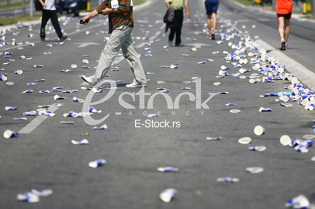 Garbage on the streets after athletic race