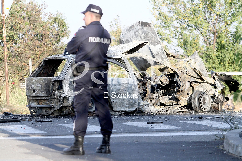 An explosion of a car in Vozdovac