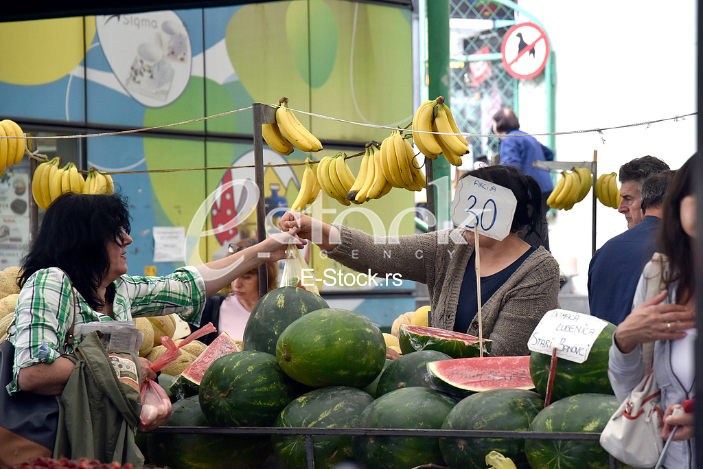 Watermelon on the market.



