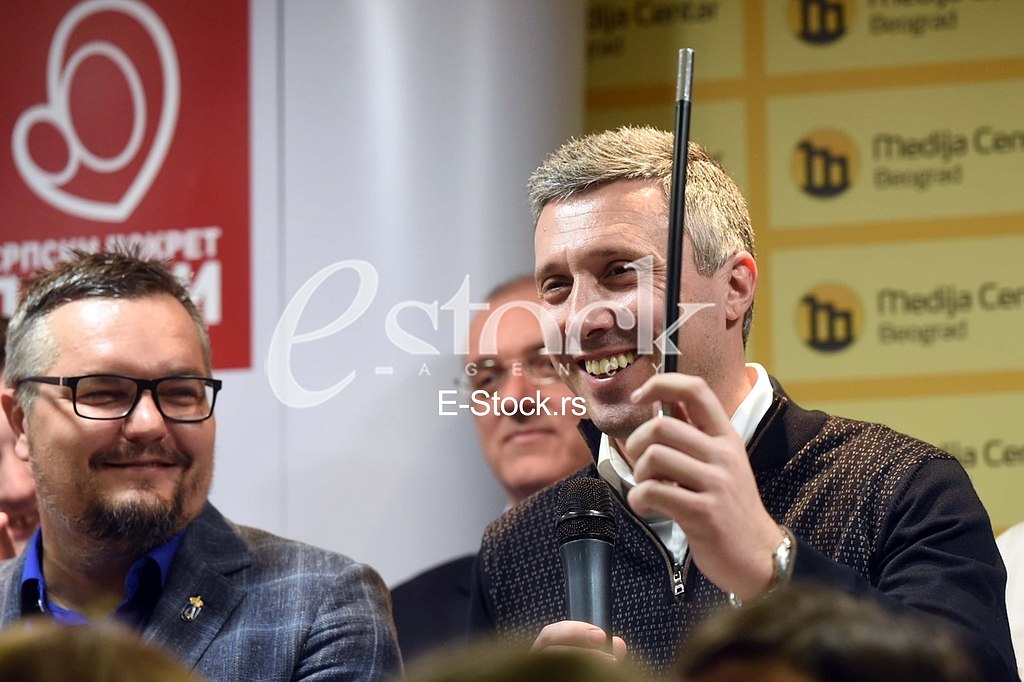 Zika Gojkovic, Bosko Obradovic, Patriotski blok konferencija za medije