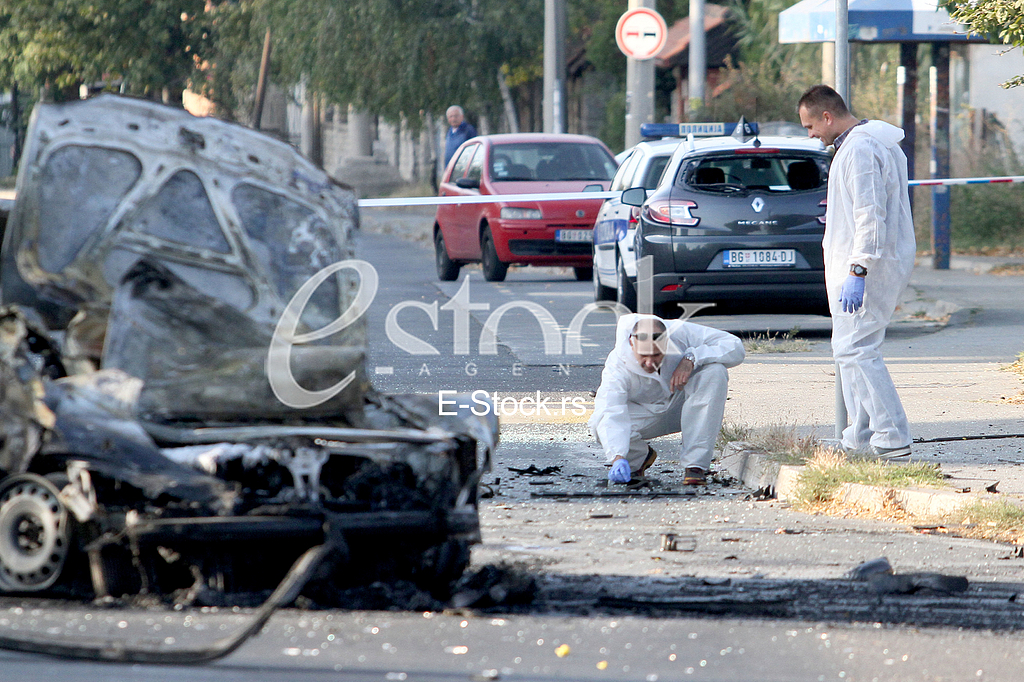 An explosion of a car in Vozdovac