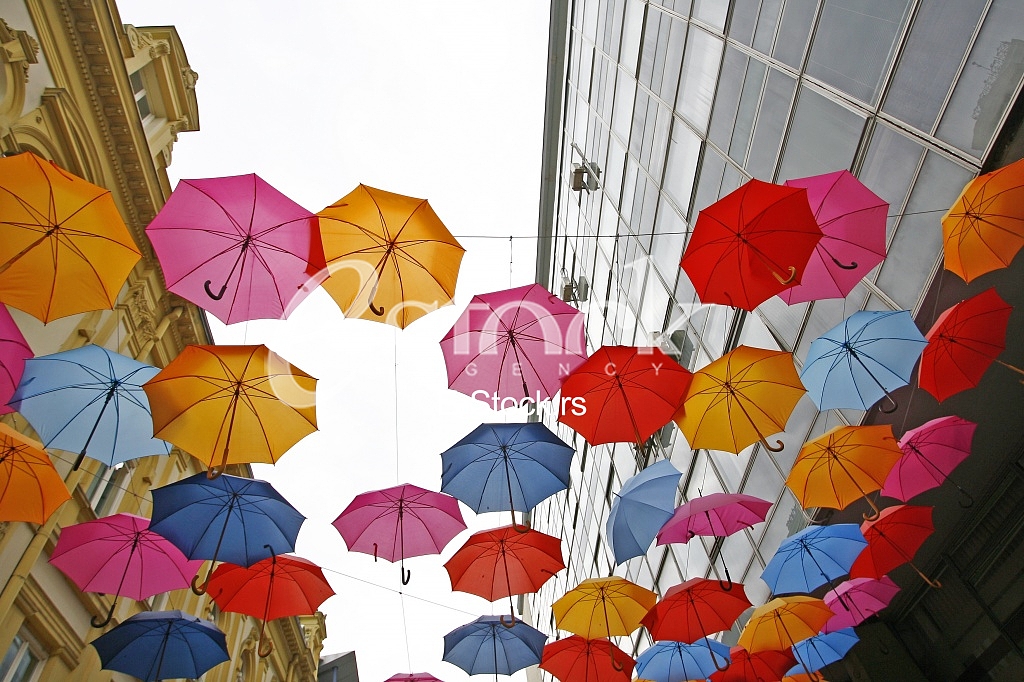umbrellas in different colors 