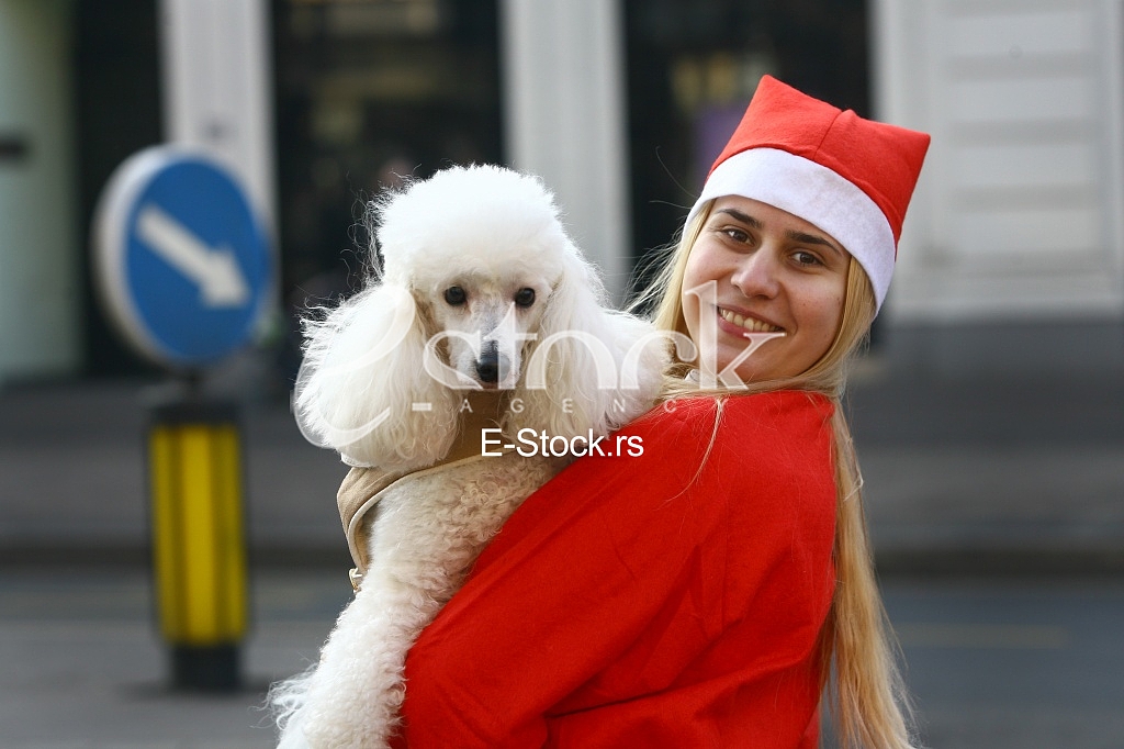 People in Santa Claus costumes take part in the race