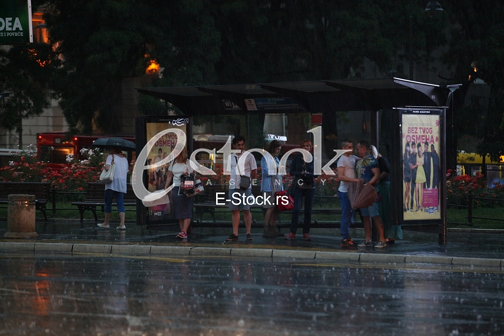 Bad weather,rain and thunders in Belgrade