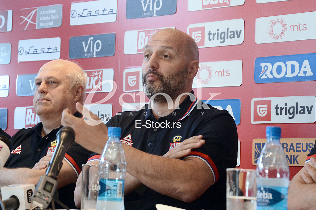 Aleksandar Djordjevic selector and coach of basketball team of Serbia at a press conference at the Basketball Federation of Serbia, Belgrade