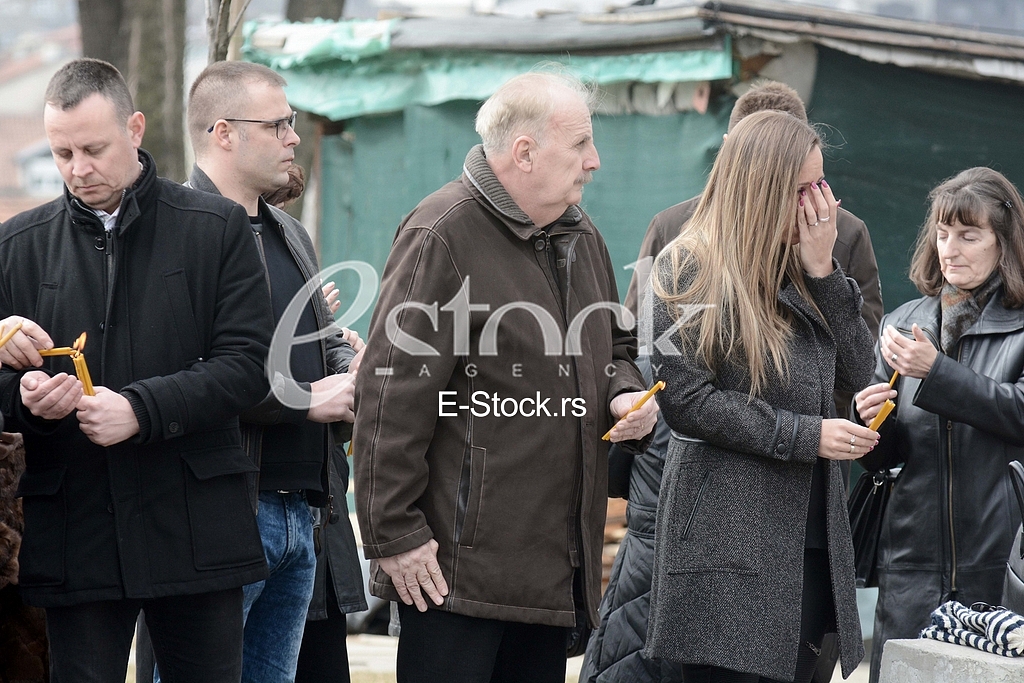 At the cemetery, giving importance to the  singer Miki Jevremovic.