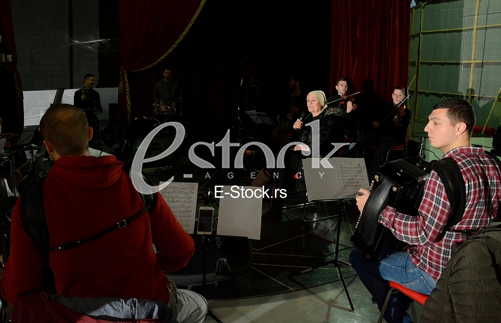 singer Lepa Lukic at the rehearsal for the concert, Grand Productions studio 7