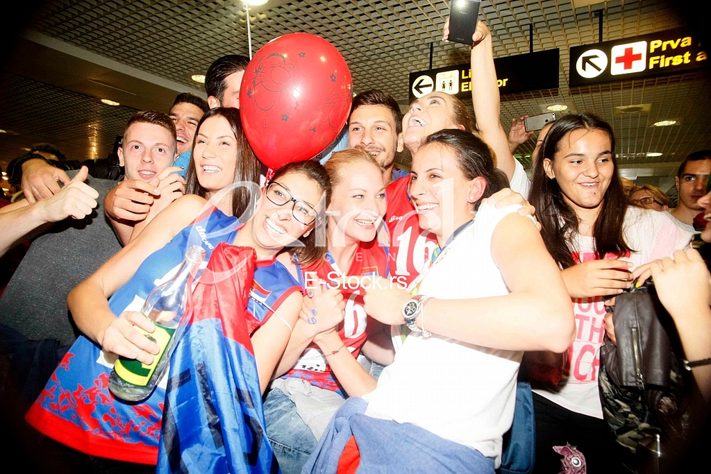 Serbia,Belgrade 23.08.2016. Serbian olimpic team on airport Nikola Tesla 