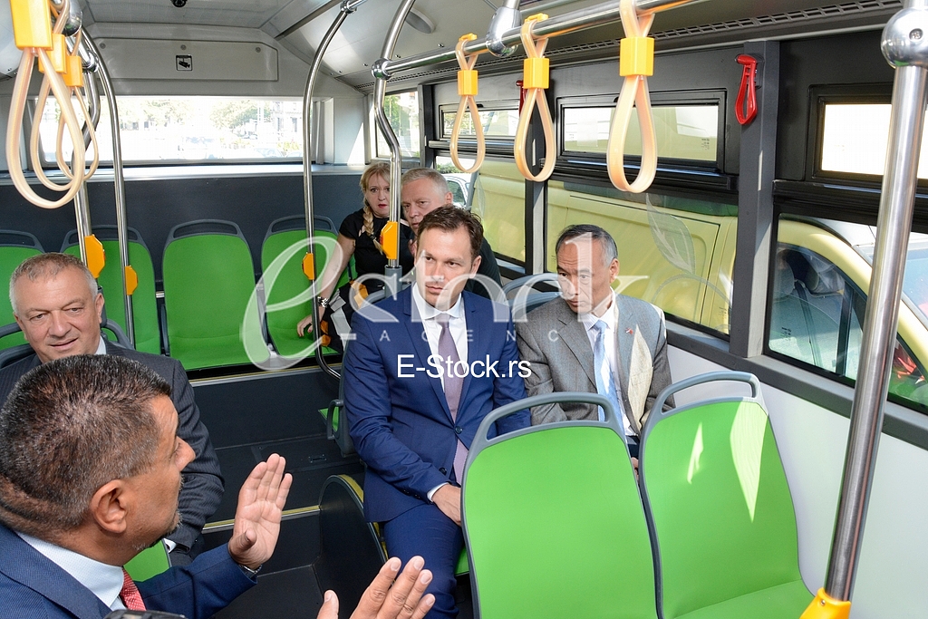Presentation of city electro buses, major Sinisa Mali and Chinese Ambassador