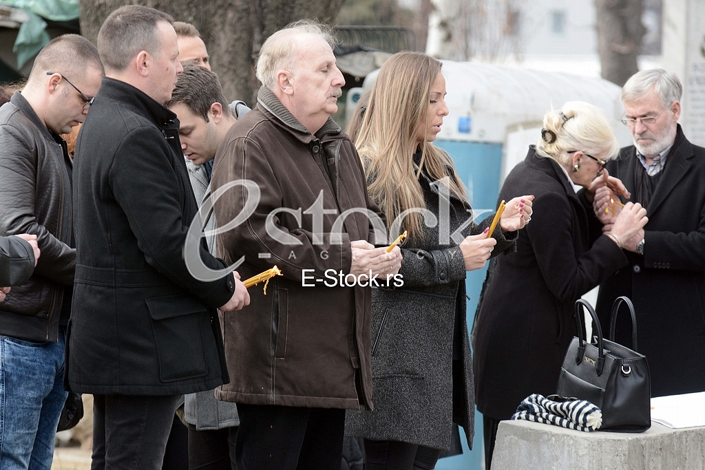 At the cemetery, giving importance to the  singer Miki Jevremovic.