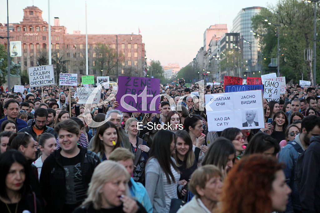 Demonstration for the Presidential elections Aleksandar Vucic