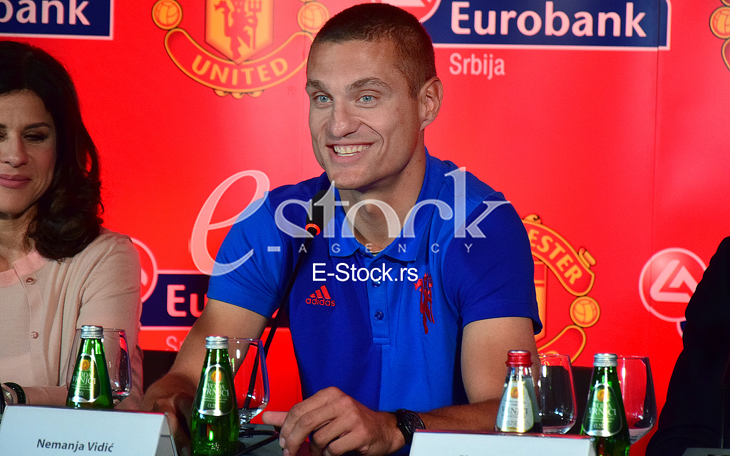 press conference at the restaurant Novak, The extension of cooperation between Eurobank Serbia and Manchester United FC, Nemanja Vidic