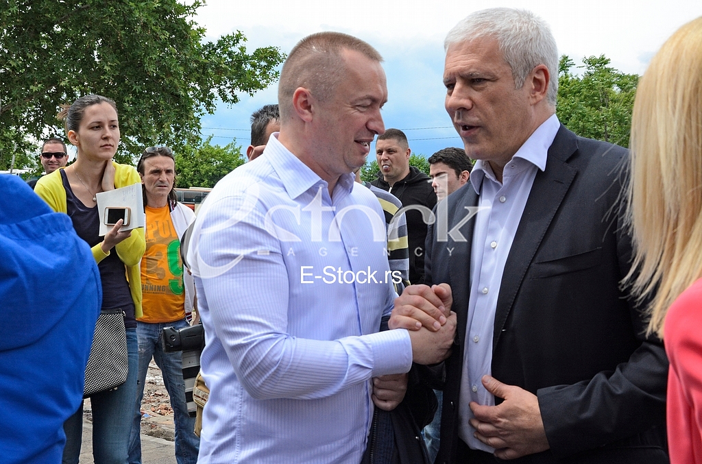 Meeting of the Democratic Party of Serbia in Hercegovacka street